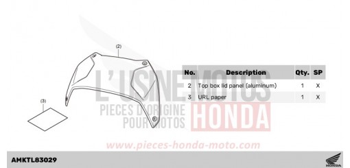 KIT,PANEL TOP BOX(AL) NT1100AR de 2024